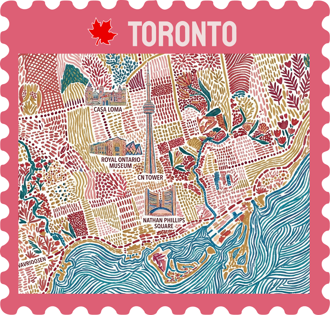 t0903  Floral Map Stamp