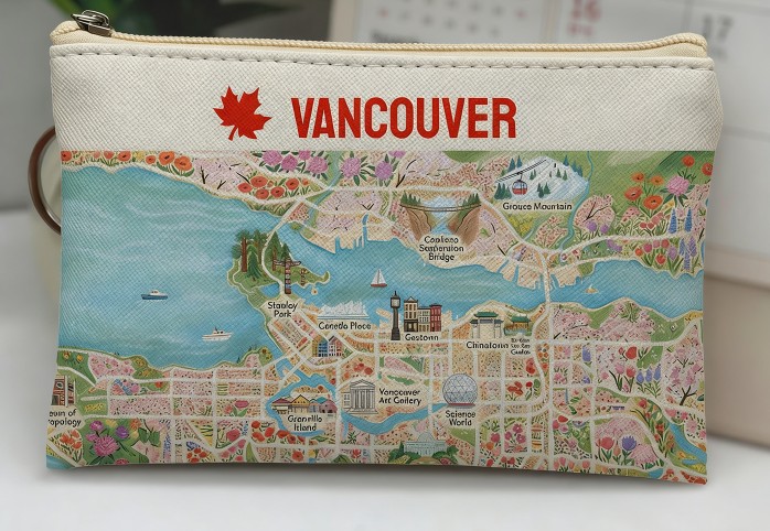 v1303 Map Cosmetic Bag